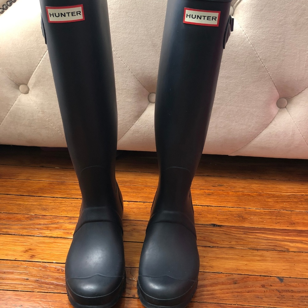 Hunter Rain Boots Navy Blue Matte US SIZE 8